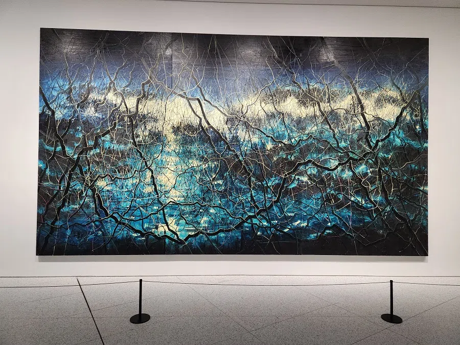 Zeng Fanzhi, Abstract Landscapes - Blue (2015).