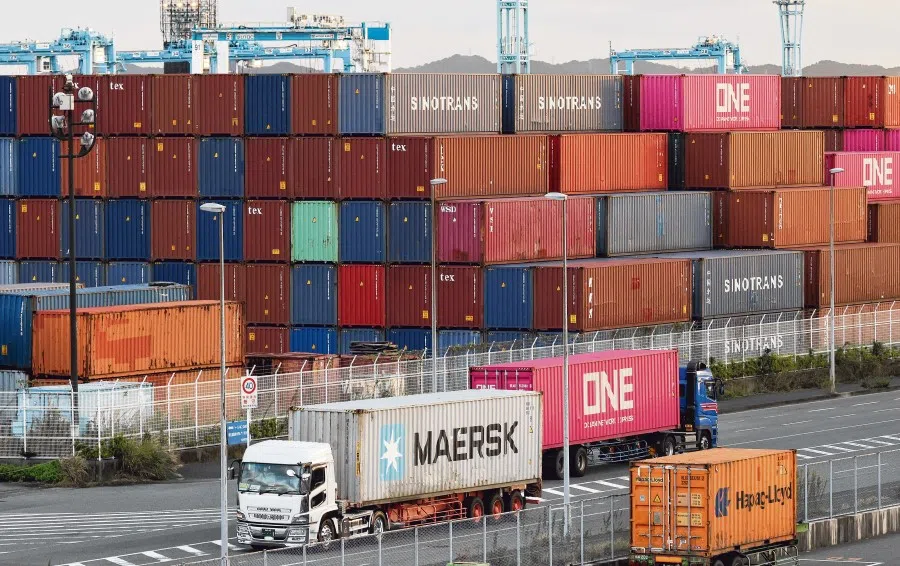 A shipping terminal in Yokohama, Japan, on 18 October 2021. (Kiyoshi Ota/Bloomberg)