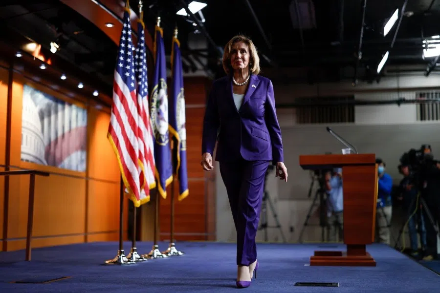 US House Speaker Nancy Pelosi departs a news conference at the US Capitol in Washington, DC, US, on 29 July 2022.(Ting Shen/Bloomberg)