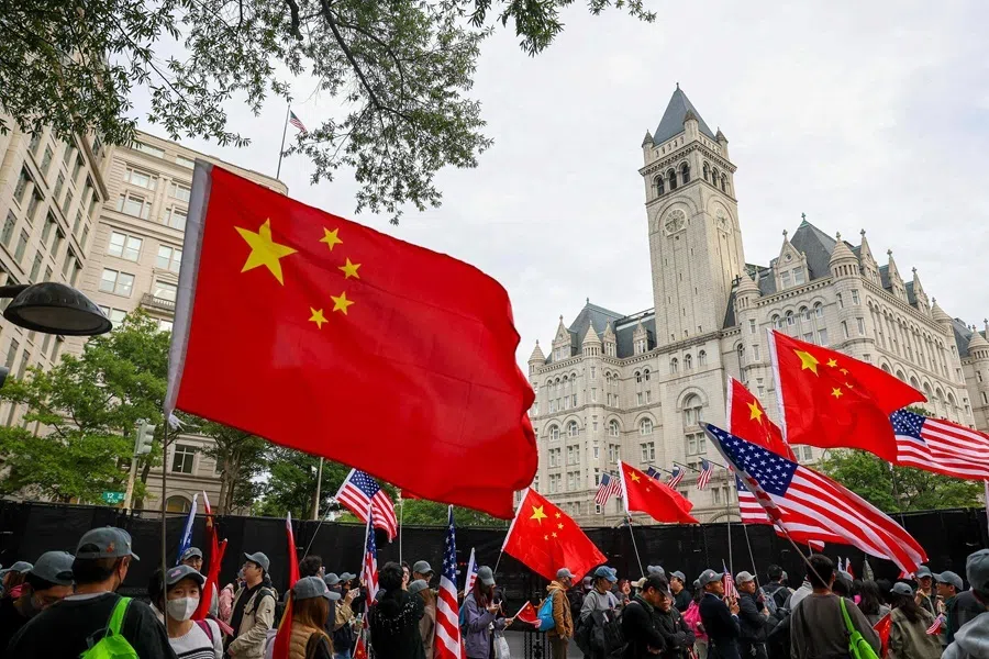 People gather to celebrate Chinese President Xi Jinping's trip to the US on 23 September 2026 in Washington, DC.