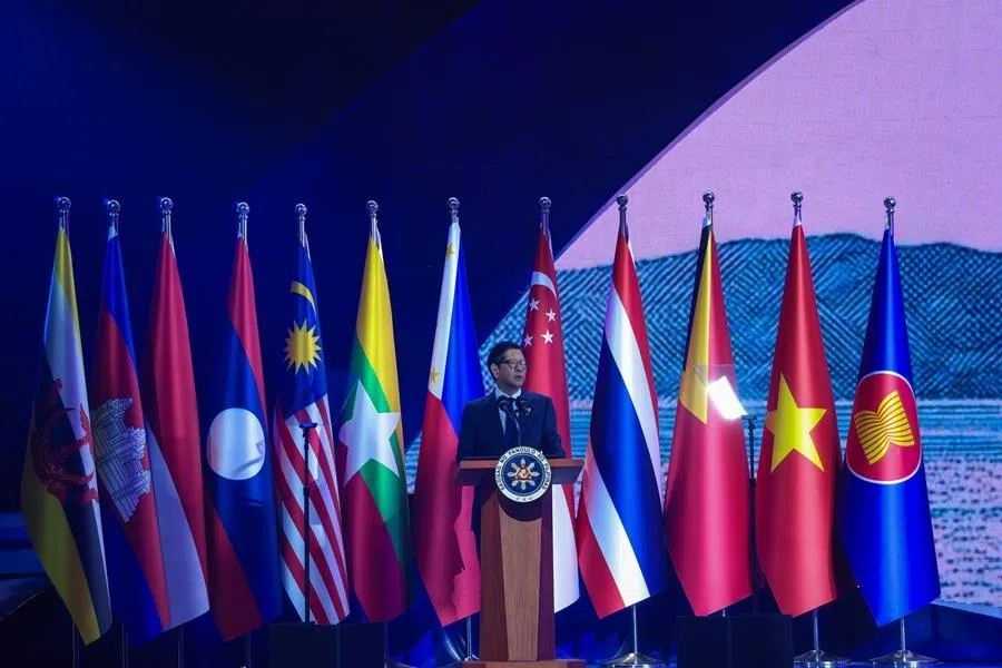 Philippines’s President Ferdinand Bongbong Marcos Jr. giving his welcome address at the 48th ASEAN Summit held at Mactan Expo Center in Cebu, Philippines, 8 May 2026