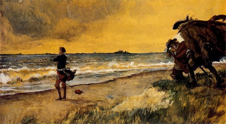 Peter the Great Meditating the Idea of Building St Petersburg at the Shore of the Baltic Sea, Alexandre Benois, 1916. (Wikimedia)
