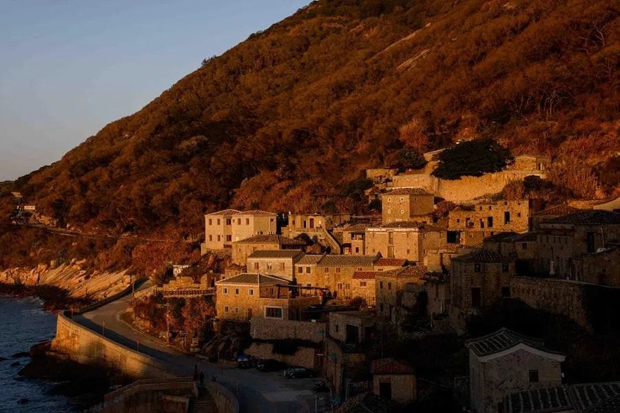Qinbi Village at sunset on Beigan Island, Matsu archipelago, Taiwan, on 15 March 2026. (Ann Wang/Reuters)