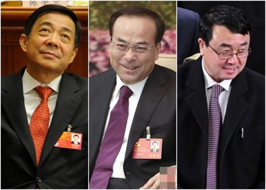 (From left to right) Bo Xilai, Sun Zhengcai and Wang Lijun. (Internet)