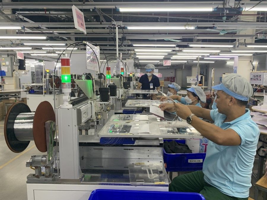 Superior EMS's factory in the Vietnam-Singapore Industrial Park in Hai Duong province. It is using small modular machinery to automate its production lines. (SPH Media)