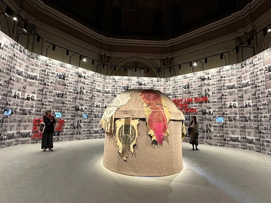 Installation art Exile is a Hard Job by artist Nil Yalter, who won this year’s Golden Lion for Lifetime Achievement award. (SPH Media)