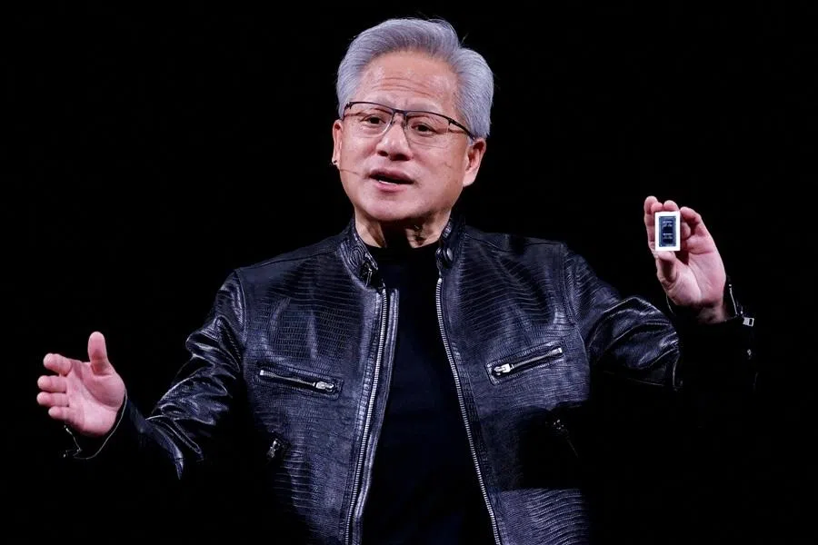 Nvidia CEO Jensen Huang introduces the RTX Spark GPU during a keynote address on the sidelines of the annual Computex trade show in Taipei, Taiwan, on 1 June 2026.
