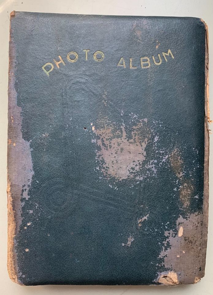 An old photo album kept by a Japanese soldier during the offensive on Southeast Asia. This battered old volume contains many valuable historical images.