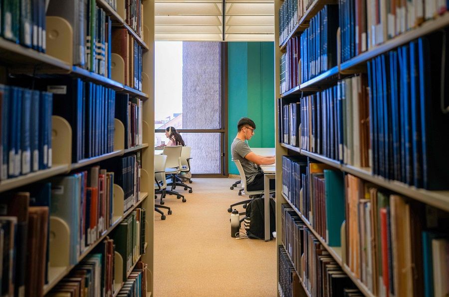 Students study in the Perry-Castaneda Library at the University of Texas at Austin on 22 February 2024 in Austin, Texas. (Brandon Bell/Getty Images/AFP)
