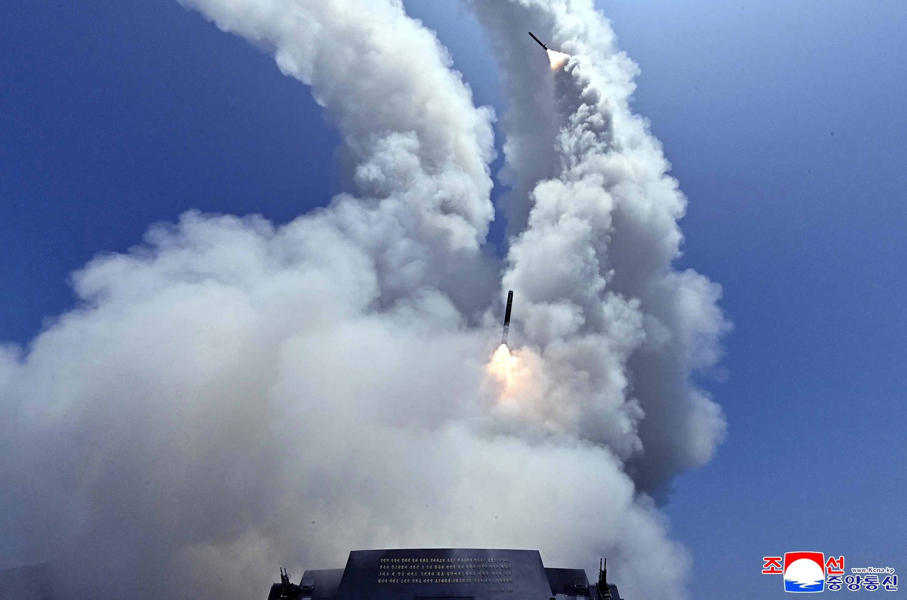 A cruise missile launch at an unknown location in North Korea, on 3 July 2026, in this picture released on 5 July 2026 by North Korea's official Korean Central News Agency.