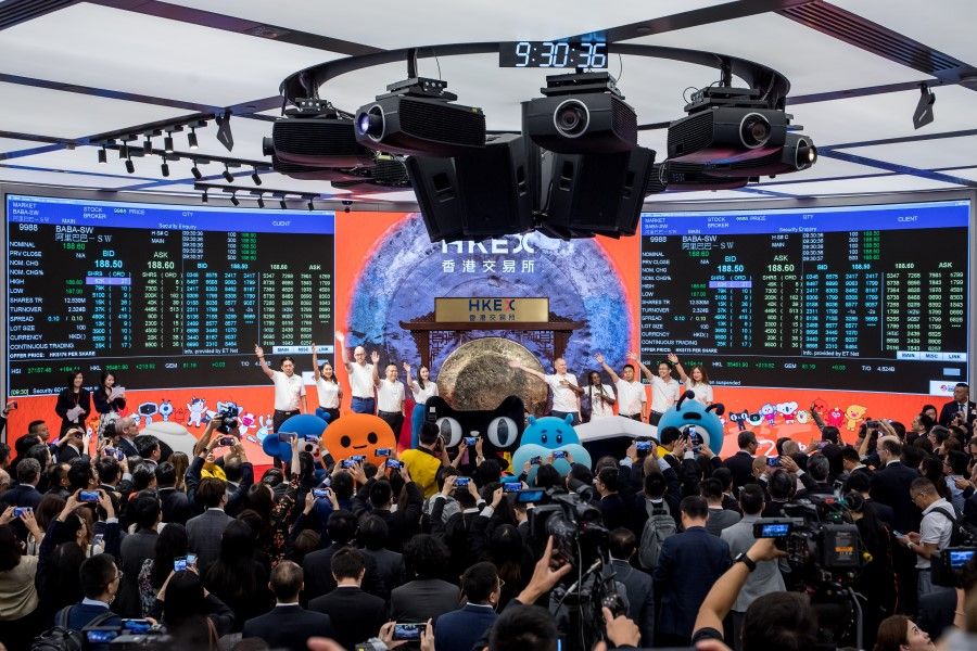 Alibaba is now listed on the Hong Kong Stock Exchange. (Paul Yeung/Bloomberg)