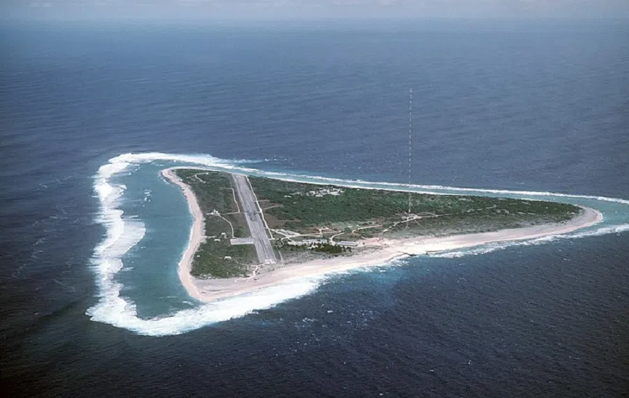 An aerial shot of Minamitori Island. (Internet)