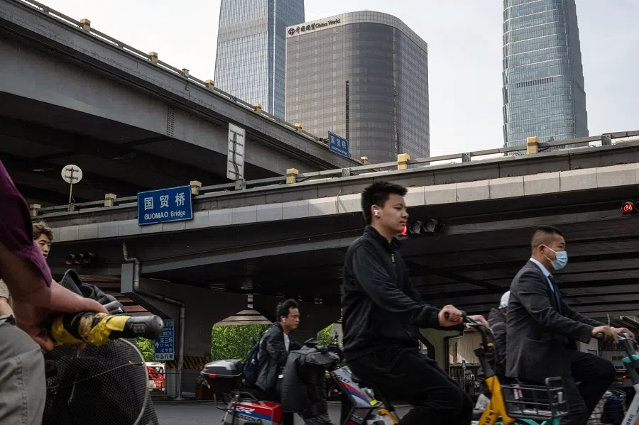 People on a road in Beijing, China on 6 May 2024. (Bloomberg)
