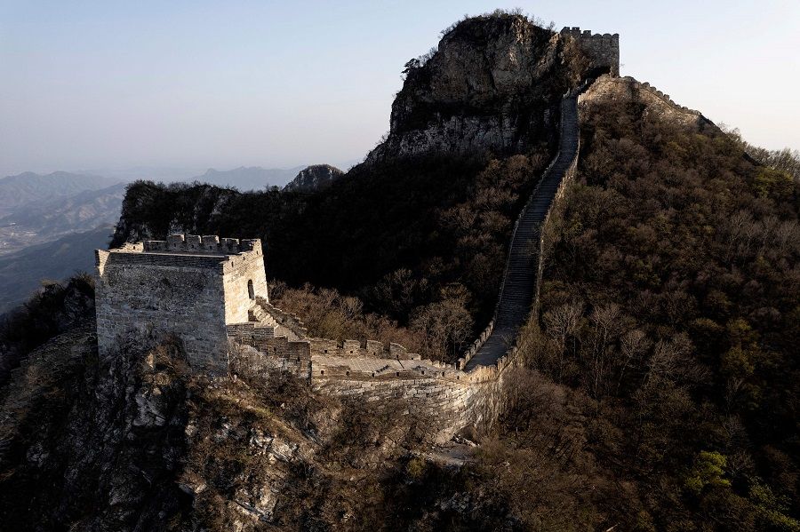The Great Wall of China is pictured at Jiankou, north of Beijing, China, on 19 April 2022. (Noel Celis/AFP)
