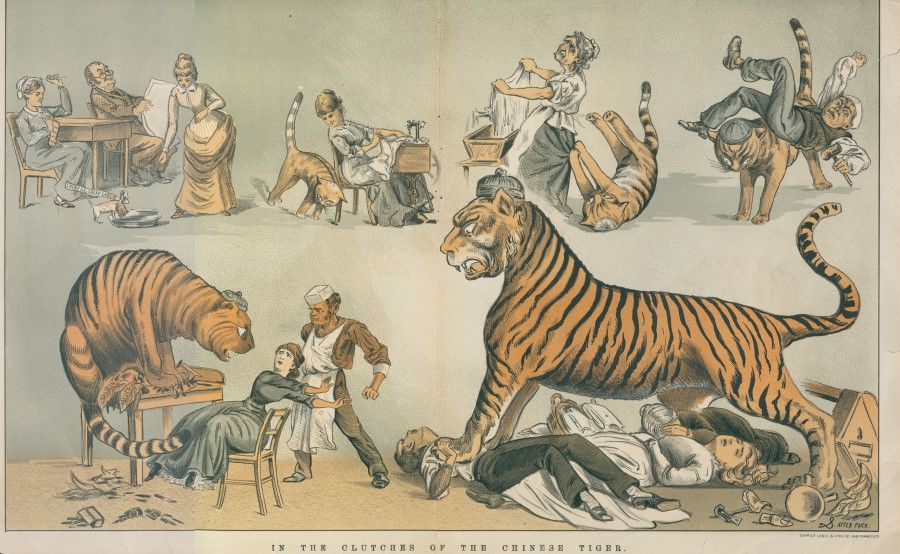 The Wasp magazine in the 1880s vilified Chinese culture as rapacious, growing up from a kitten to a tiger under the care of white Americans, only to eat their masters. Such prejudice and fear by the US against the Chinese existed a century ago.