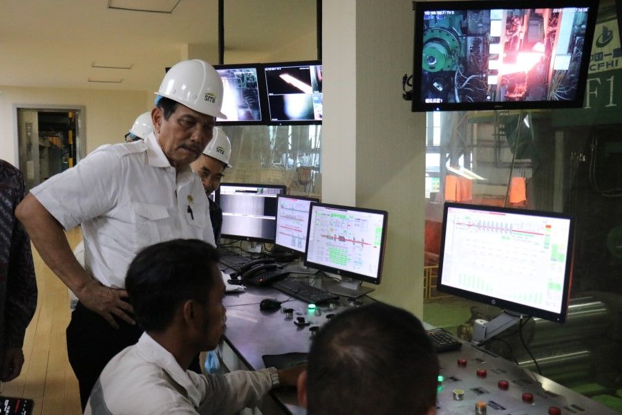 Indonesia's Coordinating Maritime Affairs and Investment Minister Luhut Pandjaitan on a working visit to a nickel processing plant in Morowali, Central Sulawesi, 2019. (Coordinating Ministry of Maritime Affairs and Investment, Indonesia)