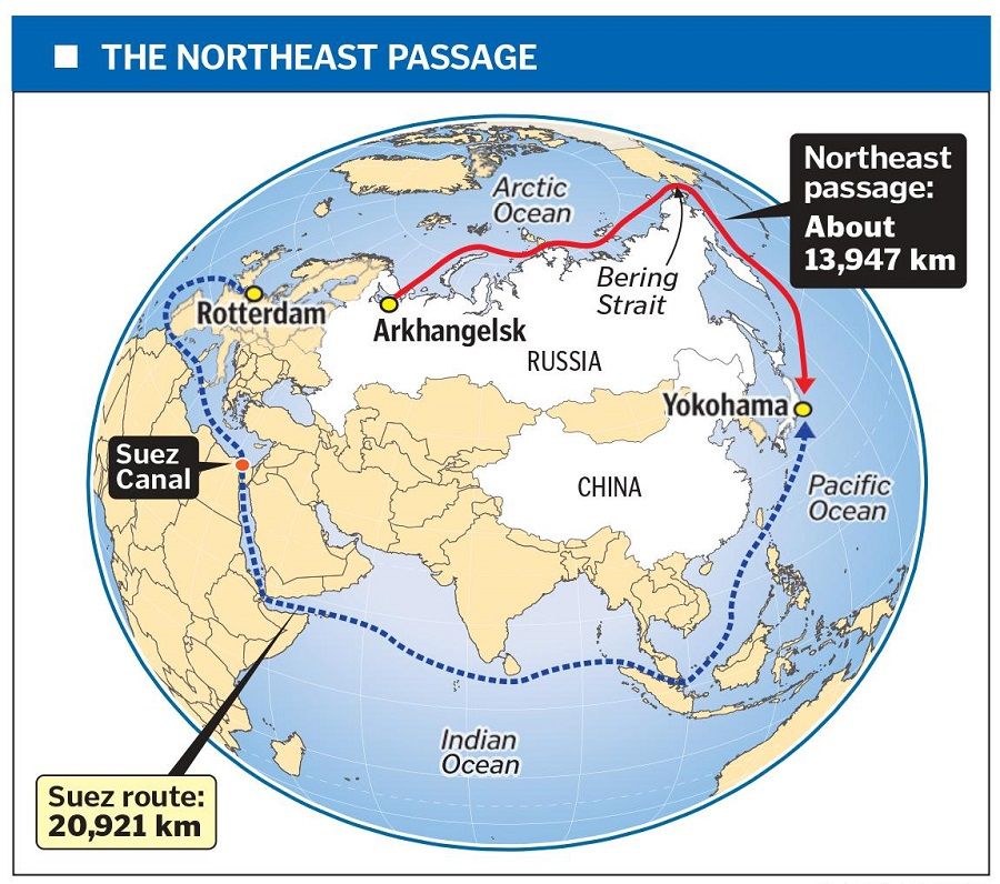 The Northern Sea Route (NSR), also known as the Northeast Passage. (SPH Media)