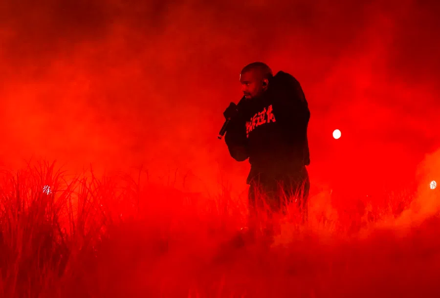 Rapper Kanye West (known as Ye) at his concert in Hainan, on 15 September 2024.