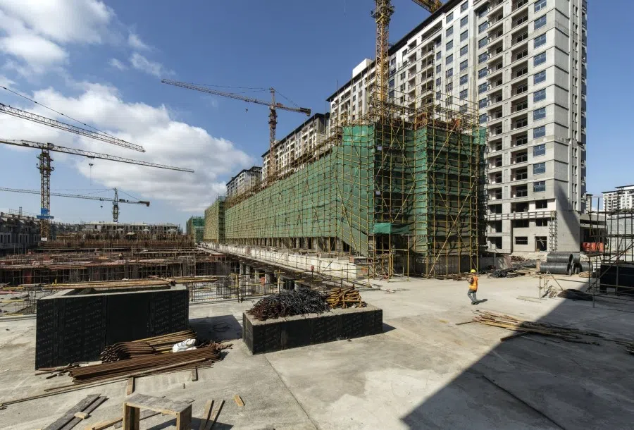 Residential buildings under construction in Shanghai, China, on 9 November 2022. (Qilai Shen/Bloomberg)