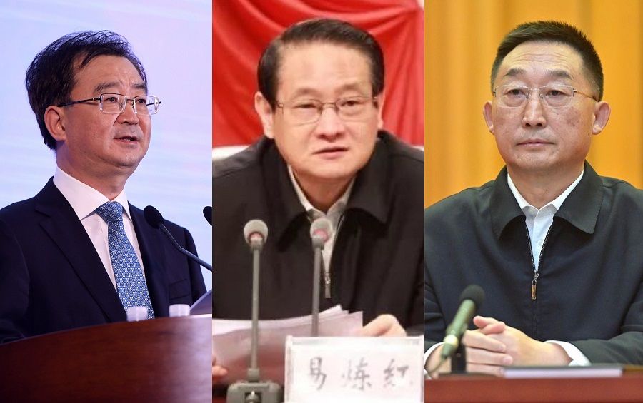 From left: Newly-appointed Yunnan party secretary Wang Ning (CNS), Jiangxi party secretary Yi Lianhong (Internet), and Guangxi party secretary Liu Ning (CNS).