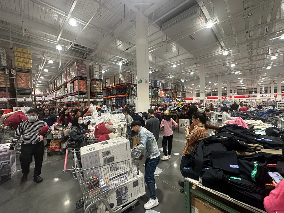 People shopping at the new Costco store in Shenzhen, China.