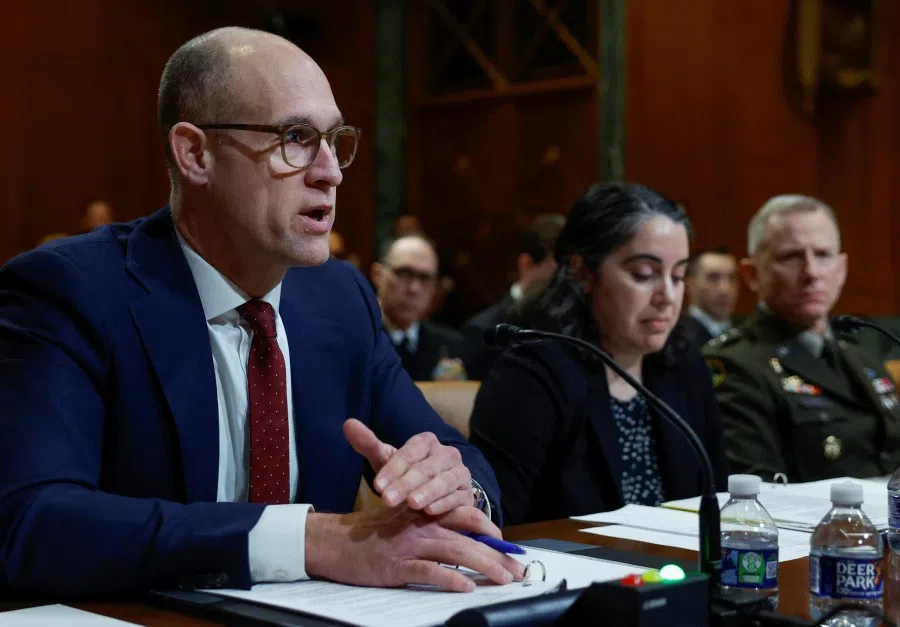 A Senate Appropriations Defense Subcommittee hearing on Capitol Hill about the suspected Chinese spy balloon that was shot down, in Washington, US, 9 February 2023. (Evelyn Hockstein/Reuters)
