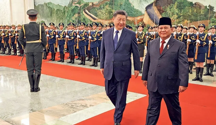 Chinese President Xi Jinping pictured here with Indonesian President Prabowo Subianto at the Great Hall of the People in Beijing on 9 November 2024.