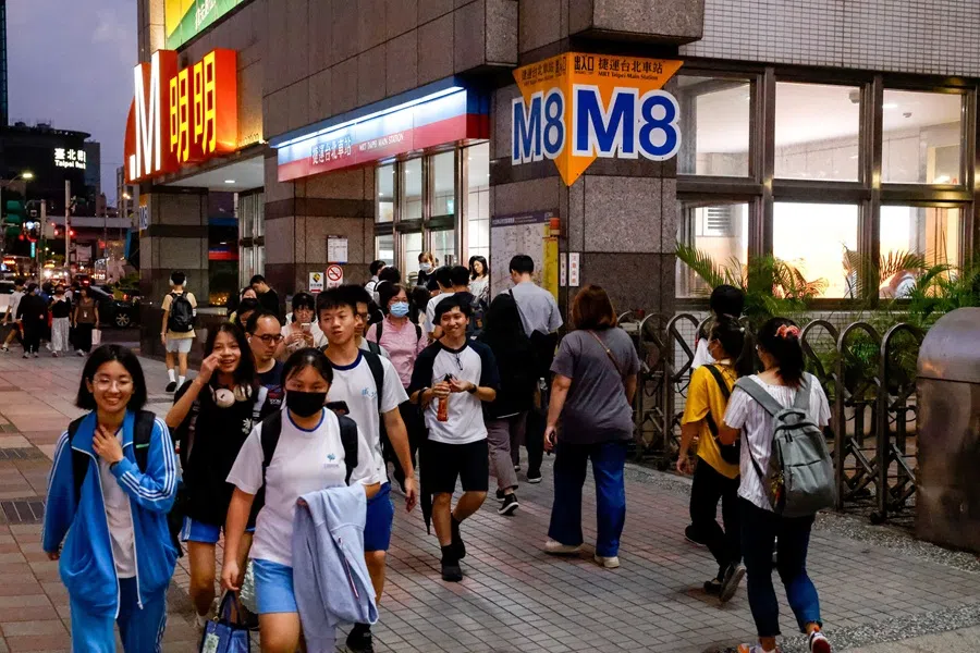 Students walk around Taipei Main Station in Taipei, Taiwan, on 8 October 2025. (Ann Wang/Reuters)