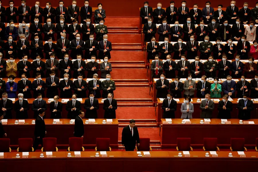 Chinese President Xi Jinping arrives for the closing session of the Chinese People's Political Consultative Conference (CPPCC) at the Great Hall of the People in Beijing, China, 10 March 2021. (Carlos Garcia Rawlins/File Photo/Reuters)