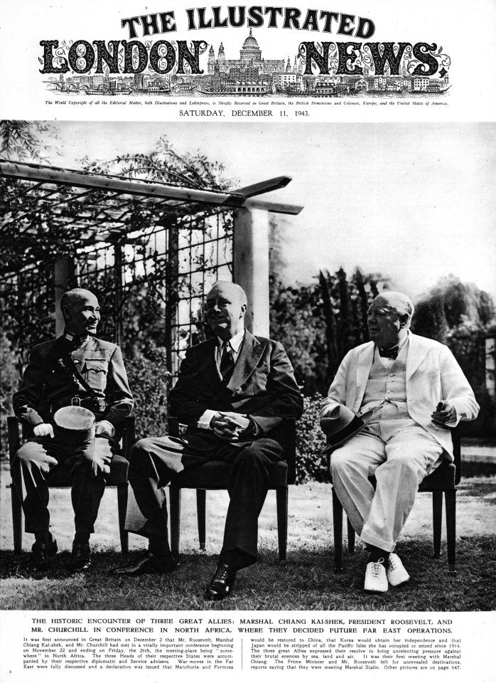11 December 1943 - The Illustrated London News reported on the Cairo Conference, using a photo of the leaders of China, the US and the UK at the Cairo Conference on its front page. The conference was extremely significant for China, as it not only signalled the country's right to have its seized land returned, but also affirmed China's international status after the end of the war.