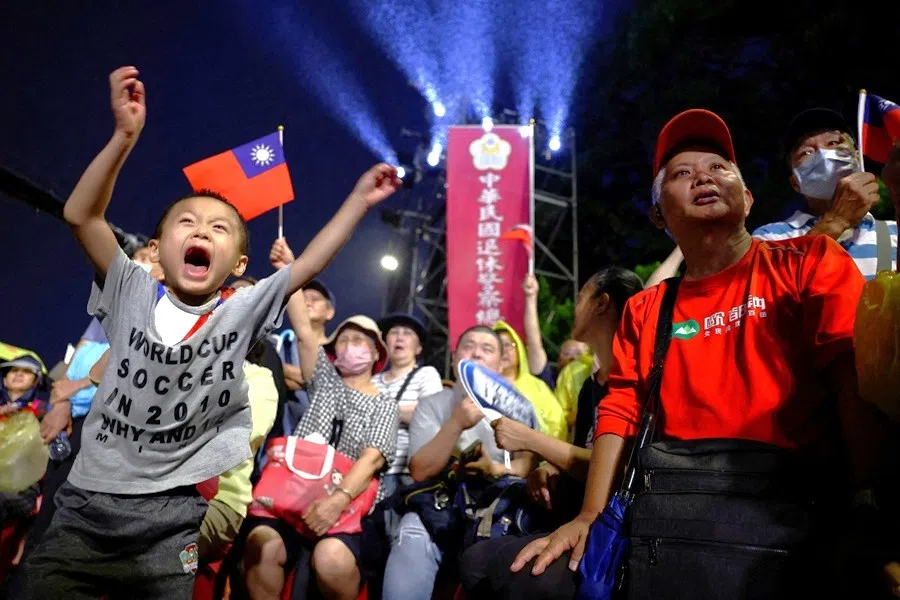 A child reacts as supporters of Kuomintang (KMT) party attend a rally against the recall campaign ahead of Saturday’s vote for lawmakers, in Taipei, Taiwan, on 25 July 2025.