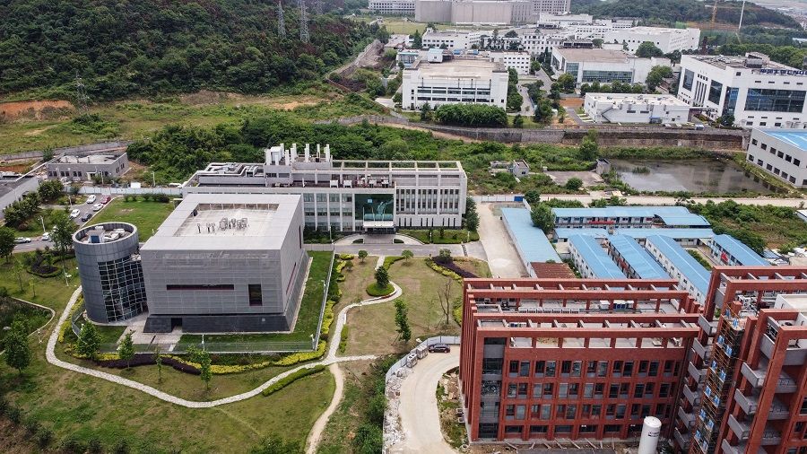 This aerial view shows the P4 laboratory (left) on the campus of the Wuhan Institute of Virology in Wuhan, China, on 13 May 2020. (Hector Retamal/AFP)