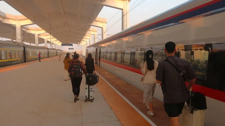 Passengers get ready to board the China-Laos Railway in Luang Prabang, Laos. (SPH Media)