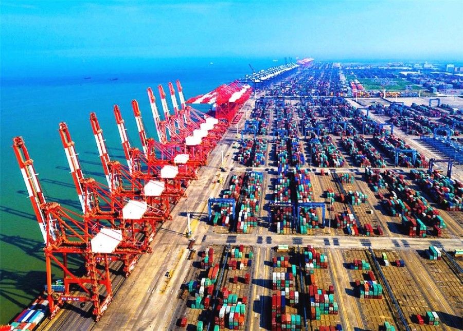 A general view of Guangzhou's Nansha Port in 2019. (Internet)
