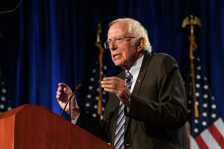 US Senator Bernie Sanders speaks at George Washington University in Washington, DC, on 24 September 2020. (Nicholas Kamm/AFP)