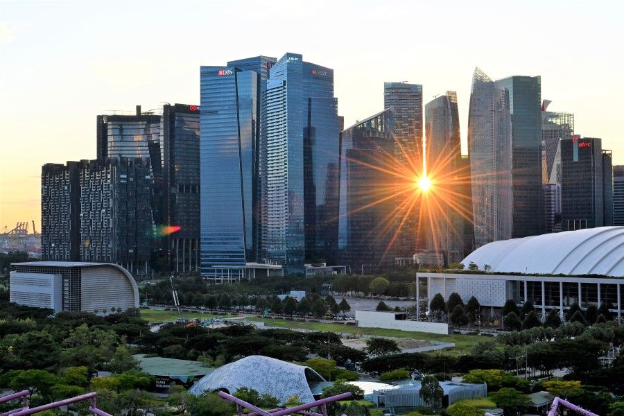 Singapore's Central Business District and Marina Bay Financial Centre, 11 October 2021. (SPH Media)