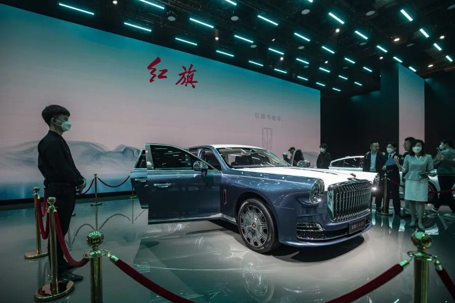 A China FAW Group Co. Hongqi L5 vehicle at the Shanghai Auto Show in Shanghai, China, on 24 April 2023. (Qilai Shen/Bloomberg)