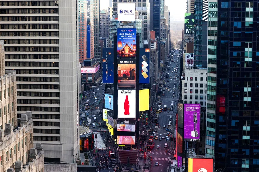 A general view of the Times Square area in New York City on 27 December 2024. (Charly Triballeau/AFP)