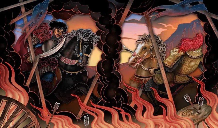 A battle between the Tang army and the Turkish Khan. Both sides fought for decades, ending with victory for the Tang dynasty. The Tang royal family was also an ethnic minority descended from Xianbei people in Central Asia.