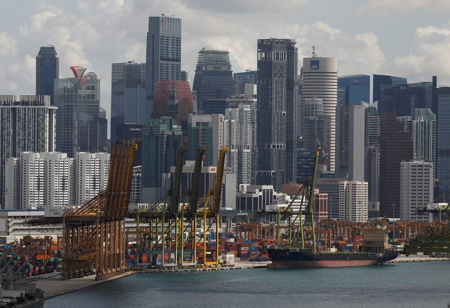 A ship docks at Keppel terminal in Singapore, 17 November 2020. (Edgar Su/File Photo/Reuters)