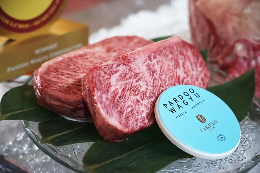 Pardoo Wagyu steaks on display.