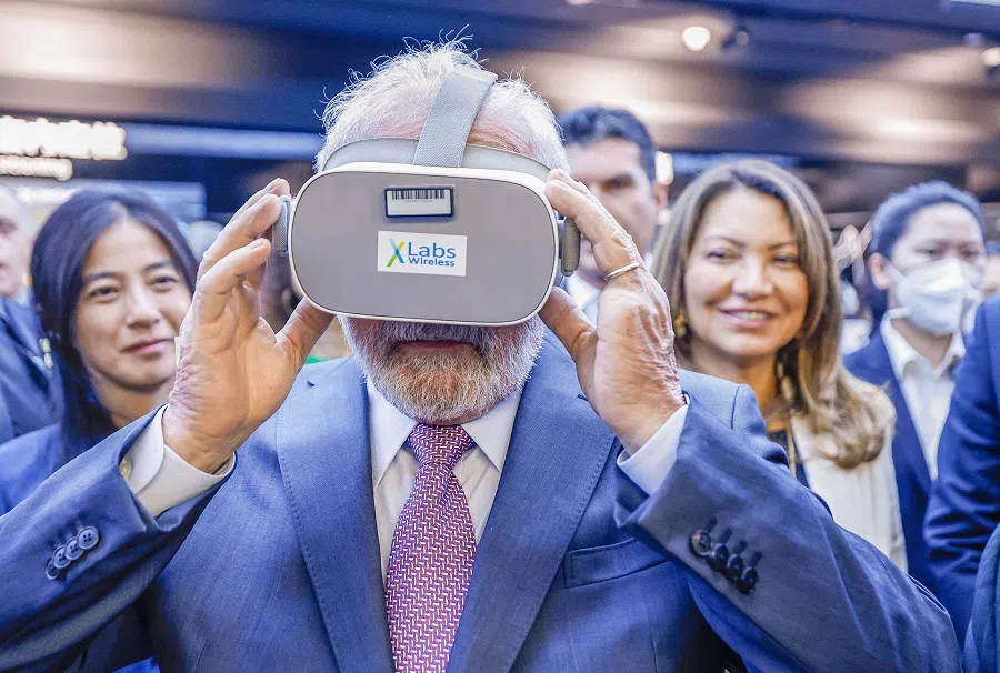Brazil's President Luiz Inacio Lula da Silva during a visit to Huawei's Research and Development Centre in Shanghai, China, 13 April 2023. (Ricardo Stuckert/Handout via Reuters)