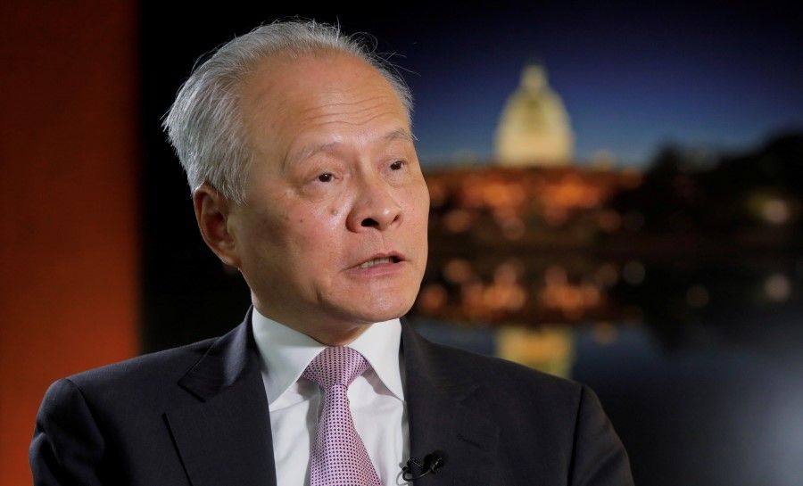 China's ambassador to the United States Cui Tiankai during an interview with Reuters in Washington, 6 November 2018. (Jim Bourg/REUTERS)