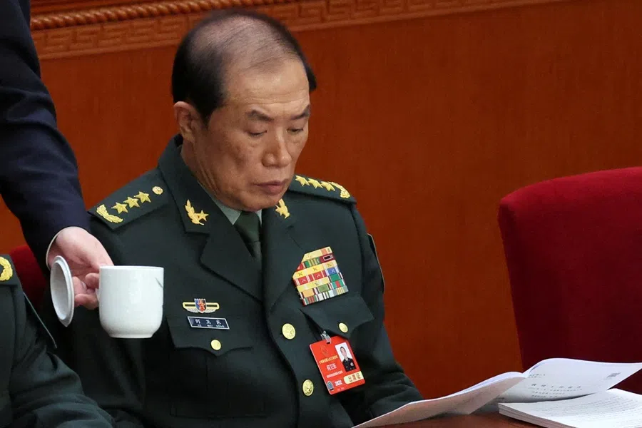 Central Military Commission Vice Chairman He Weidong attends the opening session of the National People's Congress (NPC) at the Great Hall of the People in Beijing, China on 5 March 2025.