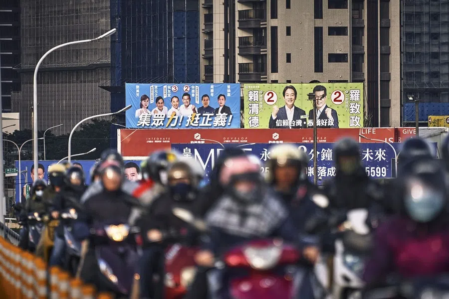 Campaign posters for various legislative member candidates in Taipei, Taiwan, on 27 December 2023. Next month Taiwan holds presidential and legislature elections. (An Rong Xu/Bloomberg)