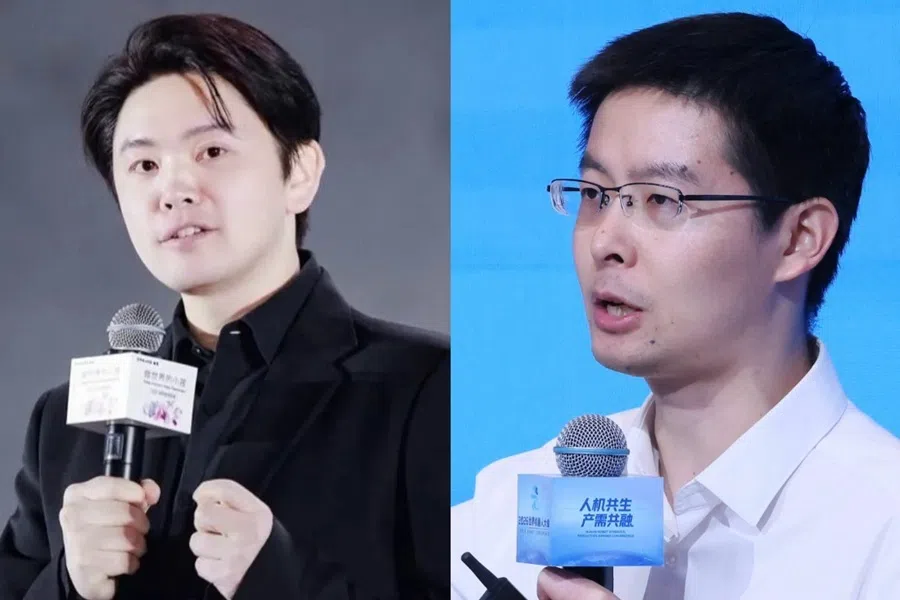 (left to right) Collage of Dreame founder Yu Hao (Weibo) and Unitree founder Wang Xingxing (Reuters).