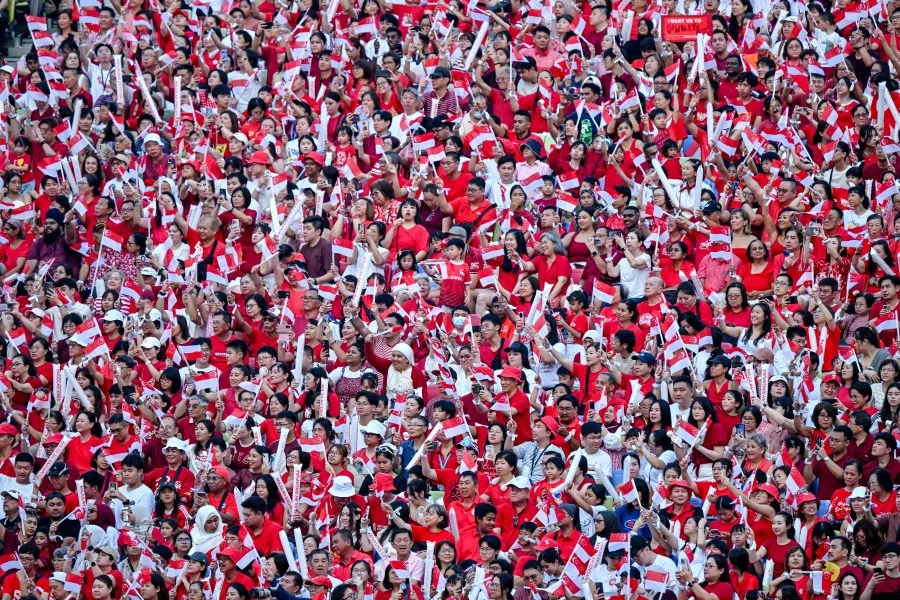 Spectators at the 60th National Day Parade in Singapore, on 9 August 2025.