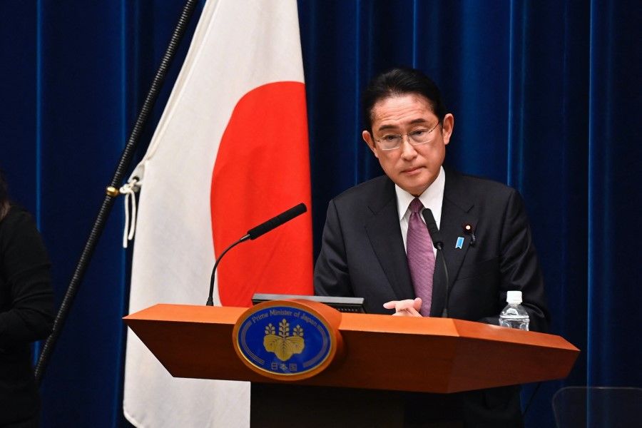 Japan's Prime Minister Fumio Kishida attends a press conference in Tokyo on 16 December 2022. (David Mareuil/AFP)