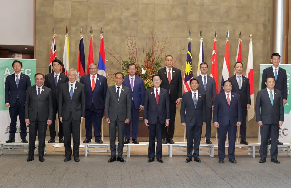 World leaders at the Asia Zero Emission Community (AZEC) Leaders Meeting as part of the ASEAN-Japan 50th Year Commemorative Summit in Tokyo, Japan, on 18 December 2023. (Ministry of Communications and Information, Singapore)