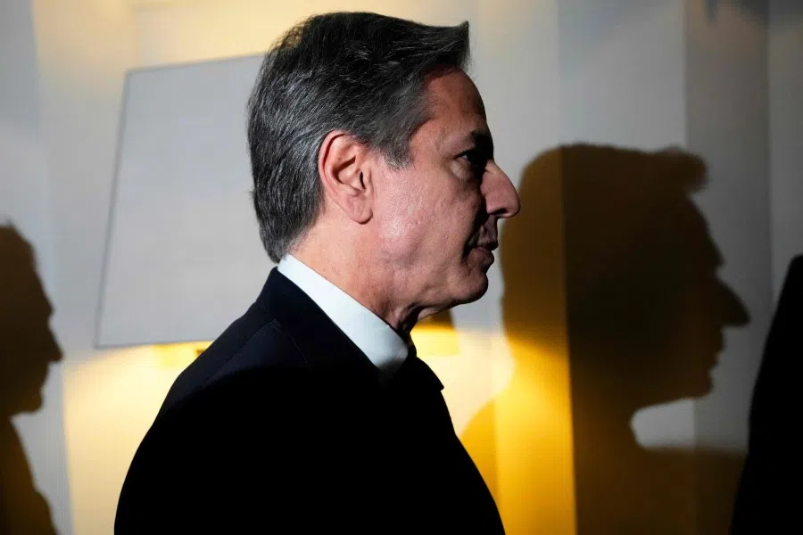 US Secretary of State Antony Blinken arrives for a meeting at the Munich Security Conference (MSC) in Munich, southern Germany, on 18 February 2023. (Petr David Josek/AFP)